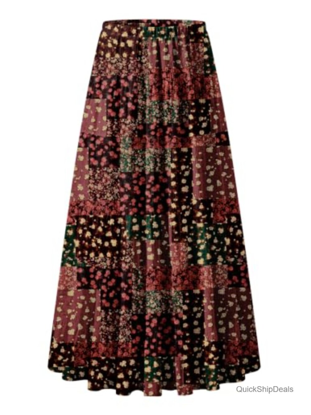Women's Chiffon High Waist Pleated A-Line Maxi Skirt with Pockets